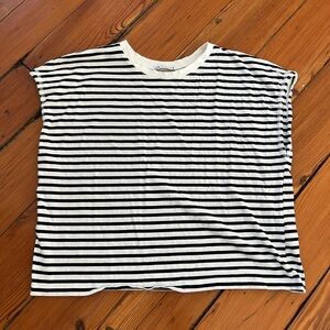Zara Black White Stripe Box Tee​